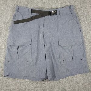 Croft & Barrow Cargo Shorts Mens 36 Gray Belted Outdoor Hiking Stretch Casual